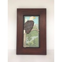 Medicine Bluff Bald Eagle Art Tile Arts & Crafts Mission Style Oak Park Frame   172280865921